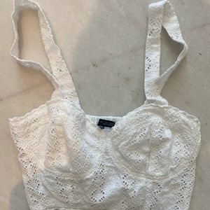 Zara bustier crop top white eyelet